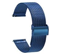TStrap Montre Bracelet Maille Milanaise - Bracelets de Montre Remplacement à Dégagement Rapide pour Hommes Femmes - Bracelet de Montre Intelligente Acier Inoxydable Métal Bleu - 16mm 18mm 20mm 22mm