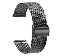 TStrap Montre Bracelet Maille Milanaise - Bracelets de Montre Remplacement à Dégagement Rapide pour Hommes Femmes - Bracelet de Montre Intelligente Acier Inoxydable Métal Noir - 16mm 18mm 20mm 22mm