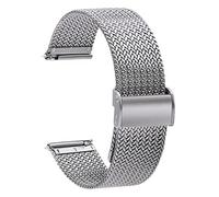 TStrap Montre Bracelet Maille Milanaise - Bracelets de Montre Remplacement à Dégagement Rapide pour Hommes Femmes - Bracelet de Montre Intelligente Acier Métal Argent - 16mm 18mm 20mm 22mm