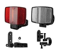 TSTRAUM Kit Réflecteurs de Vélo Avant et Arrière Catadioptre Homologué | Kit 2 Catadioptres Vélo Homologués pour VTT, Route, E-Bike. Pour Ø 24-27.2mm & 31-34mm.