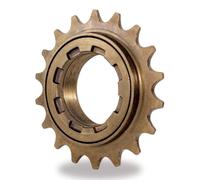 TSTRAUM Roue libre de vélo à une vitesse : 16T/18T Compatible avec roue libre de vélo 1/2" x 1/8" - Pièces de rechange de roue libre filetée (Marron 18T)