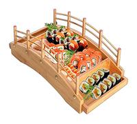 TSTSM Grand Bateau De Pont À Sushis, Plateau De Plateau De Service en Bois pour Sashimi, Démonter Le Fond du Plateau, Plateau De Cuisson Assorti, Assiette À Sushi-43cm