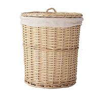 TSTSM Grand Panier de Rangement en Osier avec Couvercle Vêtements Sales Panier à Jouets Panier à Linge Art tricoté à la Main