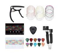 Tsudoku Kit d'accessoires pour guitare avec capodastre et outils | Comprend 2 autocollants pour faciliter le placement des frettes, plus un capodastre et un outil pour l'installation sur des