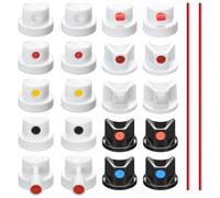 Tsudoku Kit de Buses de Pulvérisation Universelles pour Montana/Rust-Oleum - 20 Embouts et Capuchons Assortis - Graffiti, Réparation Automobile, Projets de Bricolage