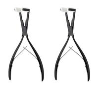 Tsudoku Lot de 2 pinces plates en acier inoxydable pour extensions de cheveux