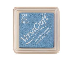 Tsukineko 05VKS138 VersaCraft Encreur bleu ciel à petite base d'eau, opaque, résistant à la décoloration, embossage, taille du tampon : 2,4 x 2,4 cm