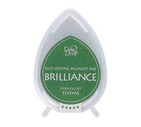 Tsukineko Brillance Pigment Tampon encreur thym nacré, Vert 3,5 x 5 cm