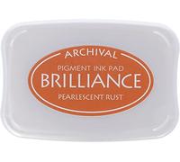 Tsukineko Brilliance Tampon encreur - Cuivre, Pearl Rust - Grand - Résistant à la décoloration, Opaque, imperméable - Embossing