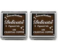 Tsukineko Delicata céleste en cuivre Mini Pad d'encre, Marron (Lot de 2)