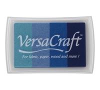 Tsukineko Encre VERSACRAFT 4 couleurs opaques tons bleus 95 x 65 mm. Tampon