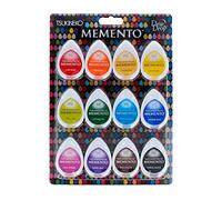 Tsukineko Encreurs Memento Dew Drop Dye – Lot de 12 pastilles de gomme, jaune