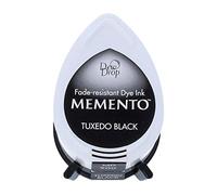 Tsukineko Memento Dew Drop Tampons encreurs pour estampage - Noir, Noir Smoking, Petit, translucide, imperméable, archivage, gaufrage