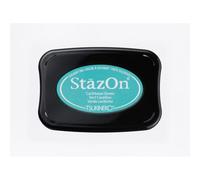 Tsukineko StazOn encreur pour tampon vert, caraïbes - Grand - Opaque - Séchage à l'air libre, résistant à l'eau, gaufrage, Taille L