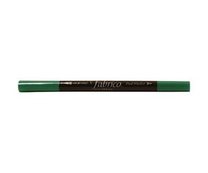 Tsukineko VersaCraft Fabrico Marker Emerald (Bleu) - Feutre Double Pointe Permanent à Eau - pour Papier, Textile, Bois et Terre Cuite - Marqueur pour Coloriage Mystère, Papeterie et Dessin