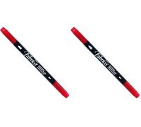 Tsukineko VersaCraft Fabrico Marker Poppy Red (Rouge) - Feutre Double Pointe Permanent à Eau - pour Papier, Textile, Bois et Terre Cuite - Marqueur pour Coloriage Mystère, Papeterie et Dessin