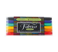 Tsukineko VersaCraft Fabrico Marker Standard - Lot de 6 Feutres Double Pointe Permanents à Eau - pour Papier, Textile, Bois et Terre Cuite - Marqueur pour Coloriage Mystère, Papeterie et Dessin