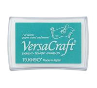 Tsukineko VersaCraft Tampon Encreur-Aquamarine (Bleu) -Grand Format Encre Opaque, à Base, Résistante à l’Eau, Qualité Archives-Embossage et Estampage, pad size: 7,6 x 4,7 cm