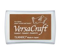 Tsukineko VersaCraft Tampon Encreur-Butterscotch (Marron) -Grand Format Encre Opaque, à Base, Résistante à l’Eau, Qualité Archives-Embossage et Estampage, pad size: 7,6 x 4,7 cm