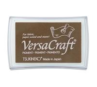 Tsukineko VersaCraft Tampon Encreur-Cafe au Lait (Beige) -Grand Format Encre Opaque, à Base, Résistante à l’Eau, Qualité Archives-Embossage et Estampage, pad size: 7,6 x 4,7 cm