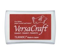 Tsukineko VersaCraft Tampon Encreur-Cherry Red (Rouge) -Grand Format Encre Opaque, à Base, Résistante à l’Eau, Qualité Archives-Embossage et Estampage, pad size: 7,6 x 4,7 cm