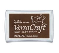 Tsukineko VersaCraft Tampon Encreur-Cocoa (Marron) -Grand Format Encre Opaque, à Base, Résistante à l’Eau, Qualité Archives-Embossage et Estampage, pad size: 7,6 x 4,7 cm