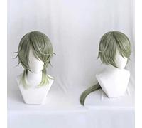 Tsukiuta Perruque de cosplay manga L'animation Minaduki Rui, perruque longue verte, avec bonnet gratuit, pour Noël, carnaval, Halloween, cosplay