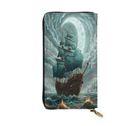 Tsunami Long portefeuille en cuir pour femme avec 12 emplacements pour cartes de crédit, poche zippée pour pièces de monnaie, compartiments pour espèces, pochette élégante pour un usage quotidien