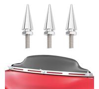 TSUNG Lot de 3 boulons de pare-brise de moto compatibles avec motos de tourisme 1996-2013 Street Glide Electra Glide Ultra Classic Ultra Limited Tri Glide (chromé, compatible 96-13)