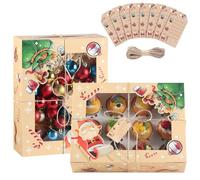 TsunNee Lot de 10 boîtes à cupcakes de Noël avec inserts - Boîtes à muffins à 12 compartiments - Boîtes à gâteaux avec inserts, boîtes cadeaux pour friandises de Noël, boîtes à biscuits pour
