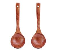 TsunNee Lot de 2 louches à soupe en bois naturel - 18,5 cm de long