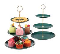 TsunNee Lot de 2 présentoirs à gâteaux à 3 étages pour cupcakes, assiettes à dessert, gâteaux, fruits, biscuits, bonbons, plateau de service à étages, plateau de service à étages pour Noël, mariage,