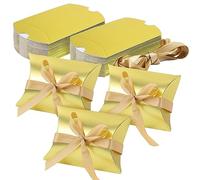 TsunNee Lot de 50 boîtes cadeaux en papier d'oreiller pour bonbons, oreillers, mariage, fête, cadeau pour Thanksgiving, Noël, fête prénatale, fête des mères