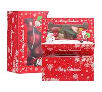 TsunNee Lot de 50 boîtes de Noël pour muffins et cupcakes, avec 2 trous et inserts - Boîte cadeau pour biscuits de Noël, pour gâteaux et brunis