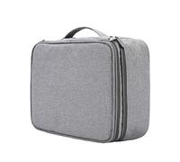 TsunNee Sac de rangement extra large à double couche pour câbles, accessoires électroniques portables avec 2 compartiments (S-24 x 17,5 x 9 cm, gris)