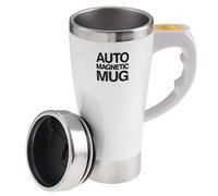 TsunNee Tasse à café électrique en acier inoxydable avec mélangeur automatique - 450 ml - Pour café, thé, chocolat chaud, lait, cacao, protéines - Blanc