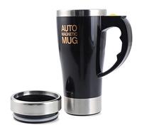 TsunNee Tasse à café électrique en acier inoxydable avec mélangeur automatique - 450 ml - Pour café, thé, chocolat chaud, lait, cacao, protéines - Noir