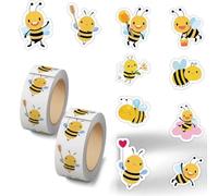 TSUOUKL 2 rouleaux / 500 pièces autocollants abeille de récompense animaux enfants petites abeilles rouleau autocollant imperméable autocollant abeille