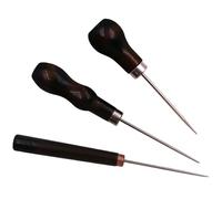TSUOUKL 3x Alêne Professionnelle en Bois - Outils de Couture Cuir avec Pointe Acier, Aiguille à Main pour Maroquinerie et Réparations
