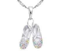 TSUOUKL Collier avec Pendentif en forme de Ballerine Tutu, Collier Pendentif Danseuse Ballet Filles Zircon Charme Surprise Danse Ballerine Cadeau de bijoux pour femmes de grâces Cadeau