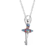 TSUOUKL Collier avec Pendentif en forme de Ballerine Tutu, Collier Pendentif Danseuse Ballet Filles Zircon Charme Surprise Danse Ballerine Cadeau de bijoux pour femmes de grâces Cadeau