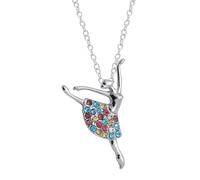 TSUOUKL Collier avec Pendentif en forme de Ballerine Tutu, Collier Pendentif Danseuse Ballet Filles Zircon Charme Surprise Danse Ballerine Cadeau de bijoux pour femmes de grâces Cadeau