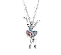 TSUOUKL Collier avec Pendentif en forme de Ballerine Tutu, Collier Pendentif Danseuse Ballet Filles Zircon Charme Surprise Danse Ballerine Cadeau de bijoux pour femmes de grâces Cadeau