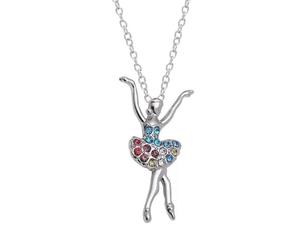 TSUOUKL Collier avec Pendentif en forme de Ballerine Tutu, Collier Pendentif Danseuse Ballet Filles Zircon Charme Surprise Danse Ballerine Cadeau de bijoux pour femmes de grâces Cadeau