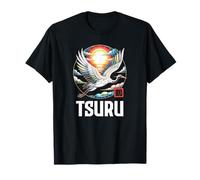 Tsuru Crane Japan Art Design Souvenir Kanji Japonais T-Shirt
