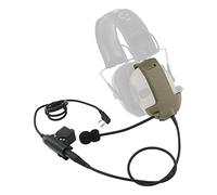 TSVISIONCORE Microphone et PTT pour casque anti-bruit Airsoft Walker (brun roux)