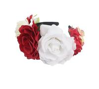 TSWNG Bandeau rose - 13 x 12 x 2,5 cm - Magnifiques fleurs - Couleurs vives - Agréable à porter - Serre-tête pour fêtes, mariages, accessoires photo, Noël, anniversaires, Halloween, jour des morts