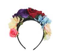 TSWNG Bandeau rose - 13 x 12 x 2,5 cm - Magnifiques fleurs - Couleurs vives - Agréable à porter - Serre-tête pour fêtes, mariages, accessoires photo, Noël, anniversaires, Halloween, jour des morts