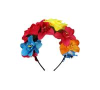 TSWNG Bandeau rose - 13 x 12 x 2,5 cm - Magnifiques fleurs - Couleurs vives - Agréable à porter - Serre-tête pour fêtes, mariages, accessoires photo, Noël, anniversaires, Halloween, jour des morts