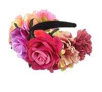 TSWNG Bandeau rose - 13 x 12 x 2,5 cm - Magnifiques fleurs - Couleurs vives - Agréable à porter - Serre-tête pour fêtes, mariages, accessoires photo, Noël, anniversaires, Halloween, jour des morts